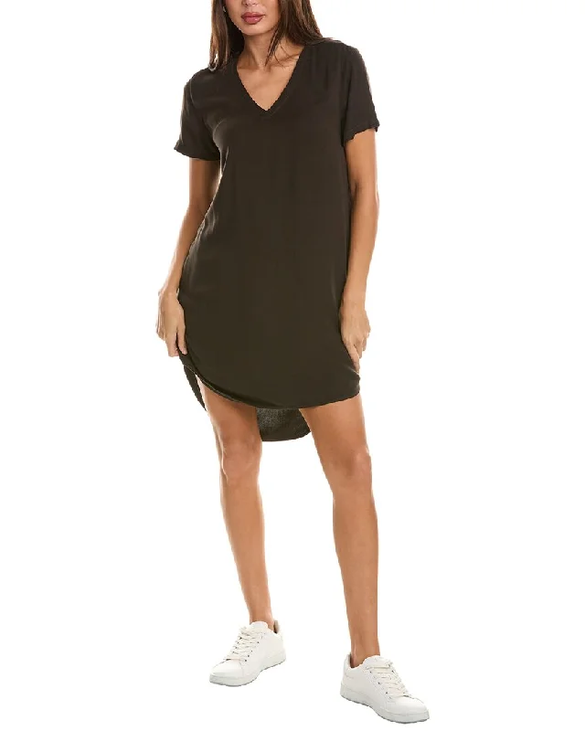 Bella Dahl V Neck Mini Dress Stylish Short Sleeve Mini Dress