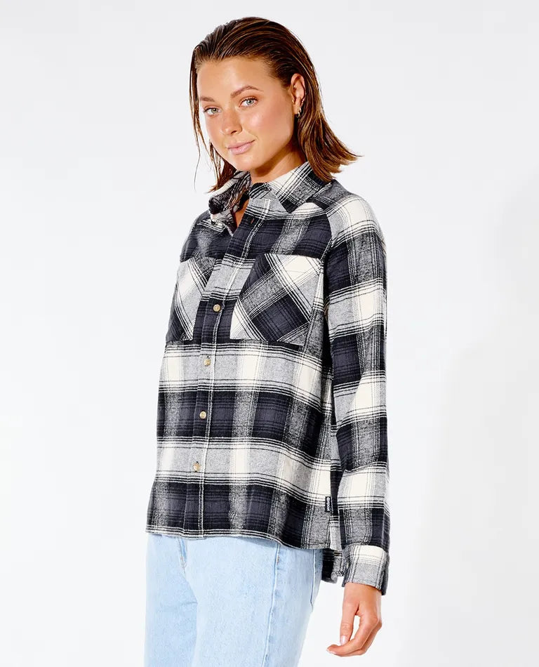 Count Flannel Shirt Relaxed Fit Short Sleeve Top