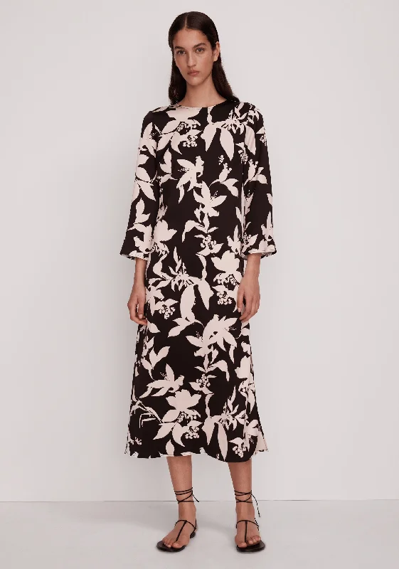 Delvine Midi Dress_Print Comfortable Casual Midi Dress