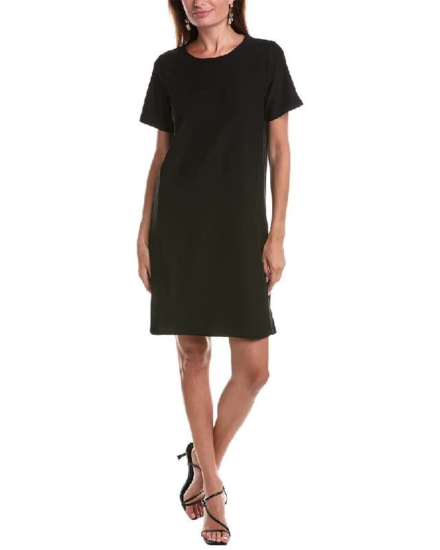 EILEEN FISHER Jewel Neck Mini Dress Chic Puff Sleeve Mini Dress