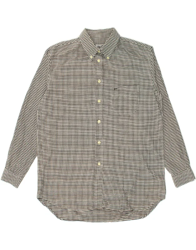 GAS Womens Shirt UK 16 Large Grey Gingham Cotton Relaxed Cotton Short Blouse