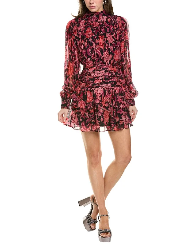 Hemant & Nandita Ruched Mini Dress Classic Floral Mini Dress