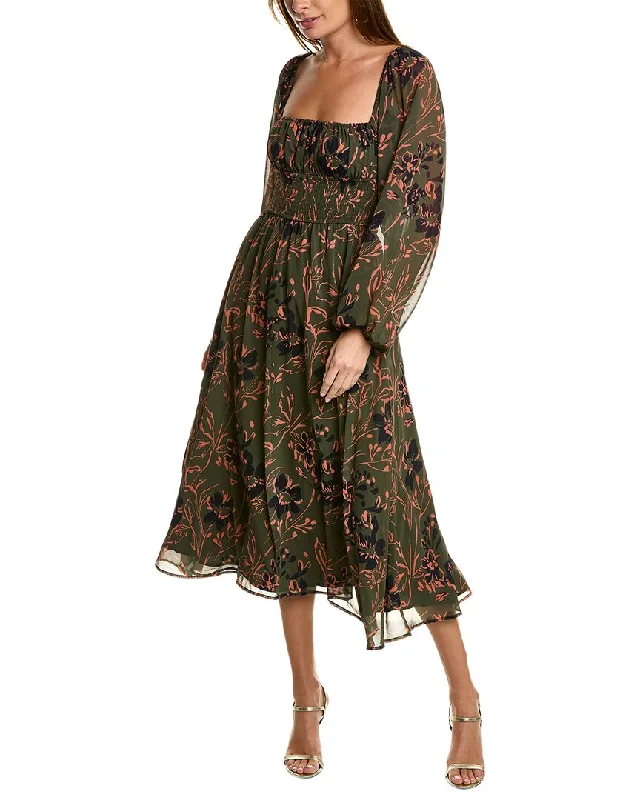 Hutch Phoenix Midi Dress Trendy Floral Wrap Midi Dress