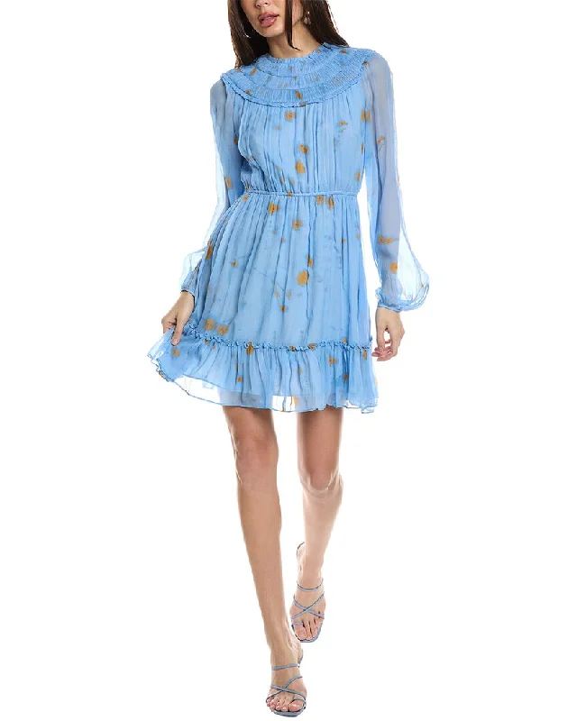 Jason Wu Ruched Silk Mini Dress Fashionable Off-Shoulder Mini Dress