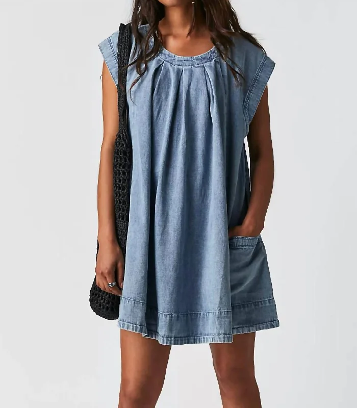 Marcel Mini Dress In Lakeside Stylish Plaid Mini Dress