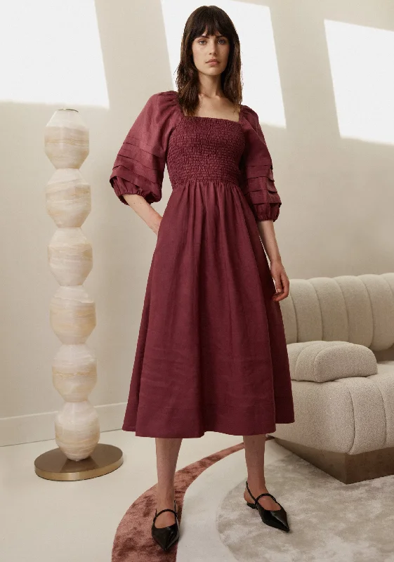 Matilda Midi Dress_Port Comfortable Button Front Midi Dress