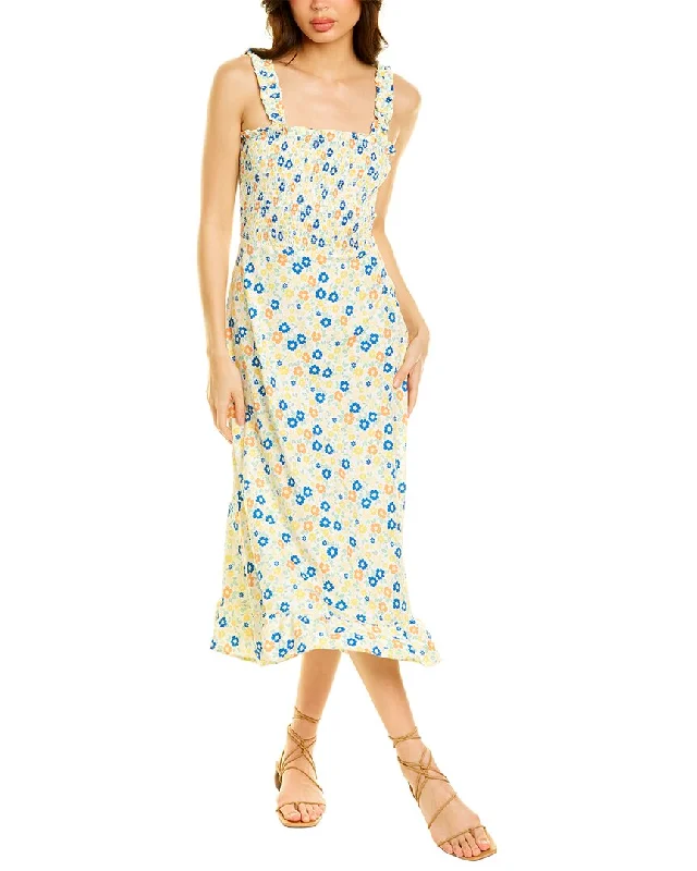 Moonsea Floral Midi Dress Stylish Button-Down Midi Dress