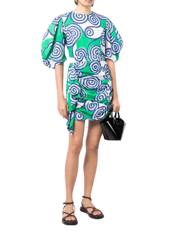 Pia Mini Dress In Lagoon Multicolor Trendy Denim Mini Dress