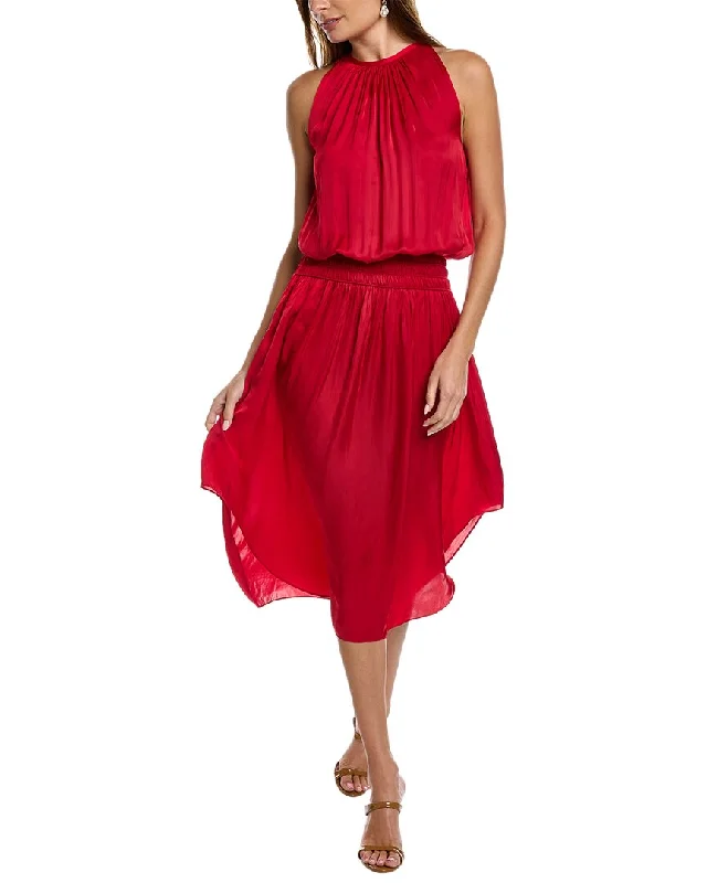 Ramy Brook Audrey Midi Dress Trendy Tiered Hem Midi Dress