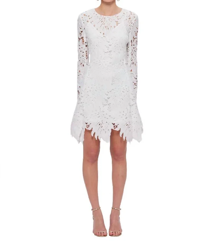 Selena Lace Mini Dress In Snow Stylish Spaghetti Strap Mini Dress