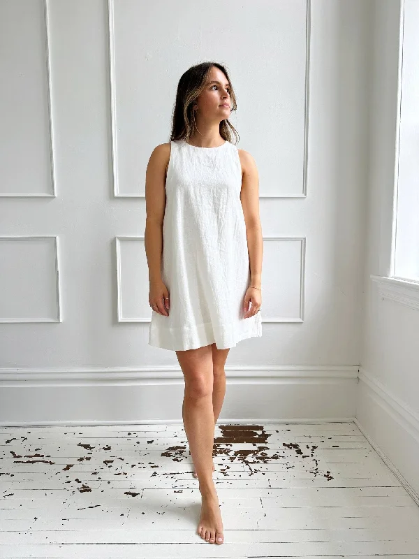 Sleeveless Linen Mini Dress- FINAL SALE Modern Satin Mini Dress