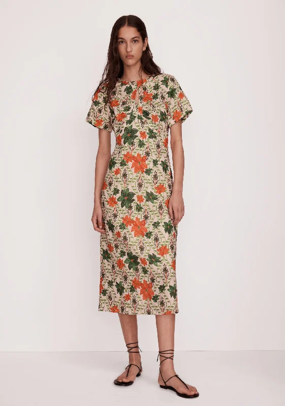 Solaria S/S Midi Dress_Print Comfortable Stretch Midi Dress