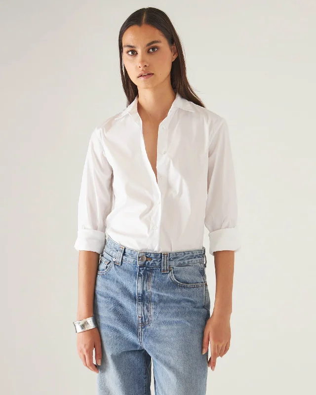 Cotton Stretch Classic Shirt Trendy Turtleneck Short Shirt