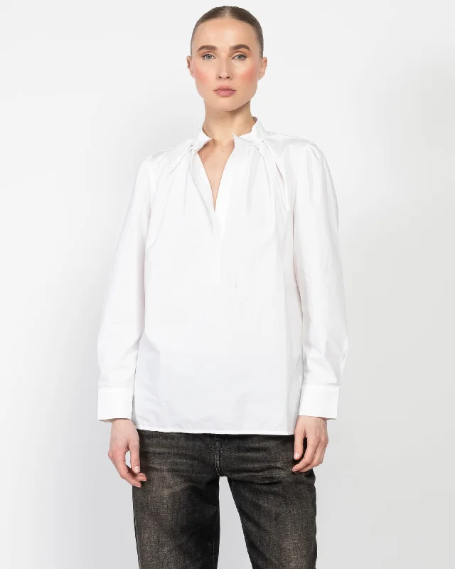 The Puff Shirt Chic V-Neck Short Blouse