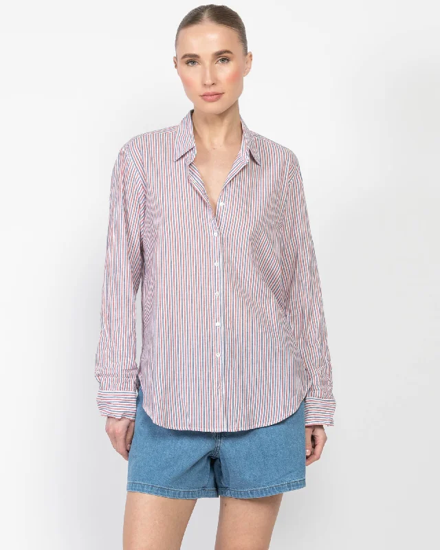 Beau Stripe Shirt Casual Boxy Short Shirt