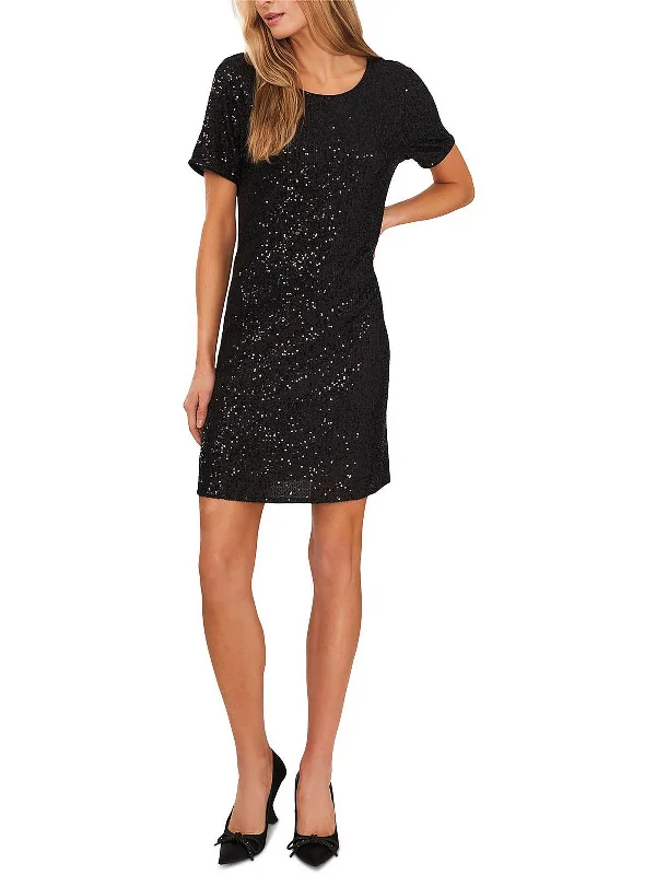 Womens Sequined Short Mini Dress Fashionable Lace Mini Dress