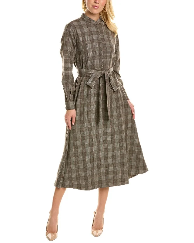 YAL New York Glen Plaid Midi Dress Elegant Velvet Midi Dress