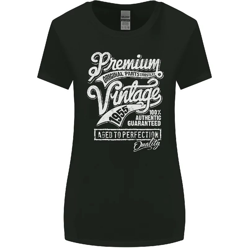 Aged to Perfection Vintage 68th Birthday 1955 Womens Wider Cut T-Shirt Asymmetrical Pockets Print