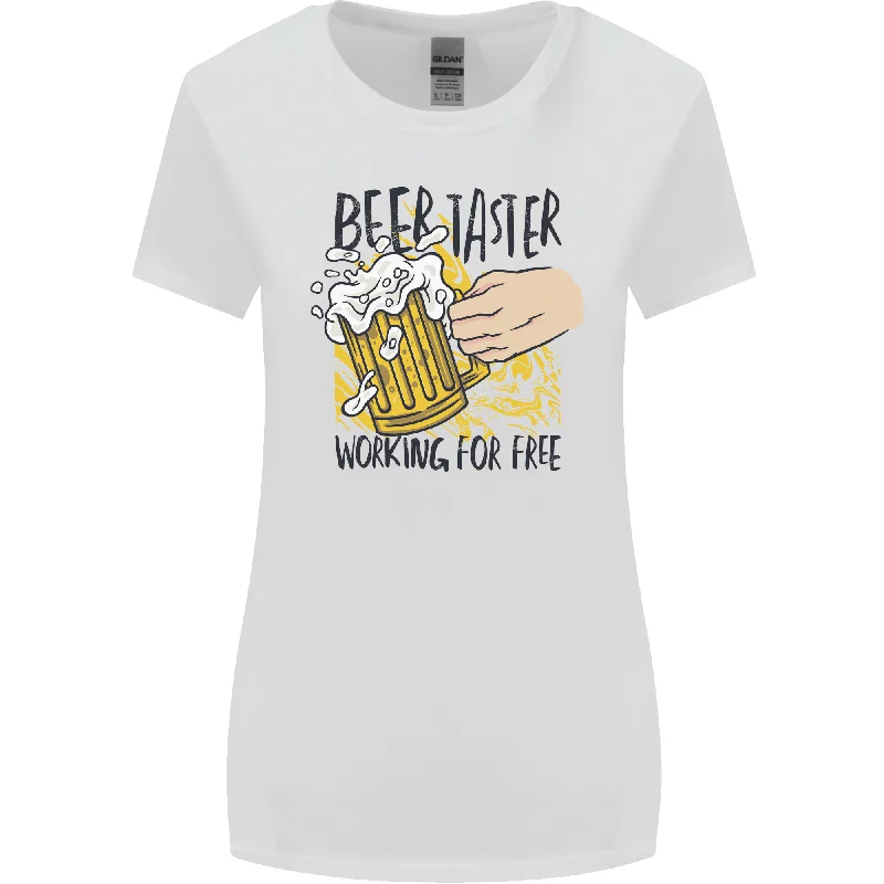 Alcohol Beer Taster Working for Free Funny Womens Wider Cut T-Shirt Chenille Blend Fleece Blend Nylon Blend Alcohol Beer Taster Working for Free Funny Womens Wider Cut T-Shirt Chenille Blend Fleece Blend Nylon Blend