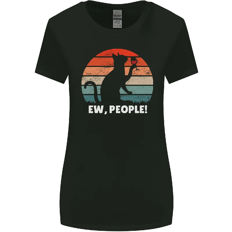 Alcohol Drinking Cat Ew People Womens Wider Cut T-Shirt Basic T-Shirt Crew Neck Short Sleeve Alcohol Drinking Cat Ew People Womens Wider Cut T-Shirt Basic T-Shirt Crew Neck Short Sleeve