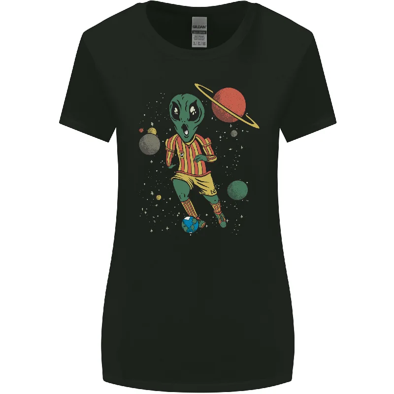 Alien Football Player Space Planets Soccer Womens Wider Cut T-Shirt Thin T-Shirt Open Front Quick Dry Alien Football Player Space Planets Soccer Womens Wider Cut T-Shirt Thin T-Shirt Open Front Quick Dry