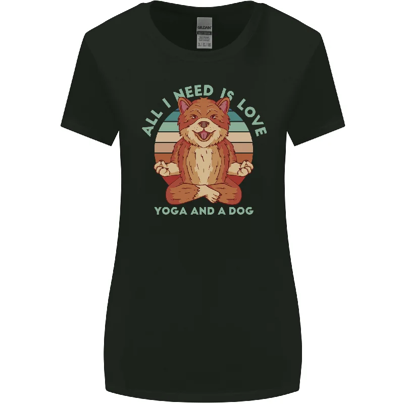 All I Need is Love Yoga and a Dog Funny Womens Wider Cut T-Shirt Chenille Blend Fleece Blend Nylon Blend All I Need is Love Yoga and a Dog Funny Womens Wider Cut T-Shirt Chenille Blend Fleece Blend Nylon Blend
