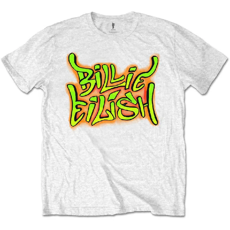 Billie Eilish Kids T-Shirt: Graffiti Collared Crew Neck Turtle Neck