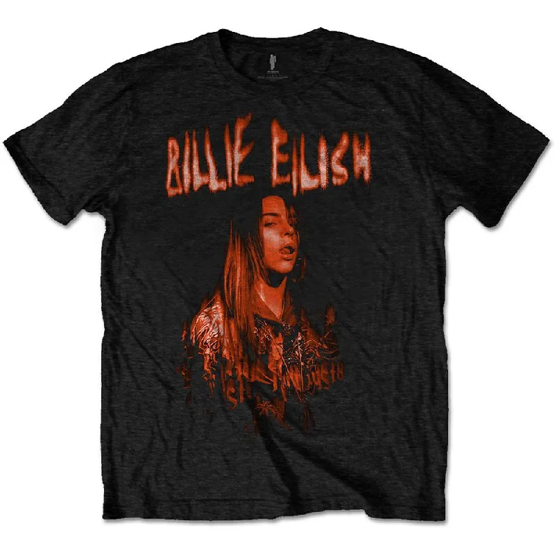 Billie Eilish T-Shirt: Spooky Logo Ribbed T-Shirt High Neck Heavyweight