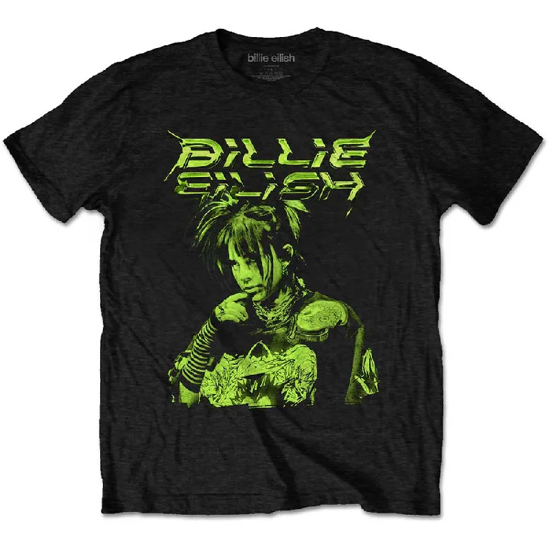 Billie Eilish | Official Band T-Shirt | Illustration Collared T-Shirt Boat Neck A-Line