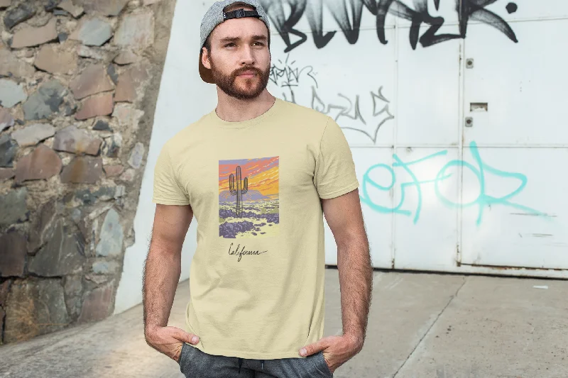 California Desert Landscape - 2   T-Shirt | Unisex Jersey Short Sleeve Tee Graphic T-Shirt Round Neck Polyester