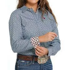 Cinch Women's Long Sleeve Shirt/MSW9165037 Stylish Printed Short Shirt