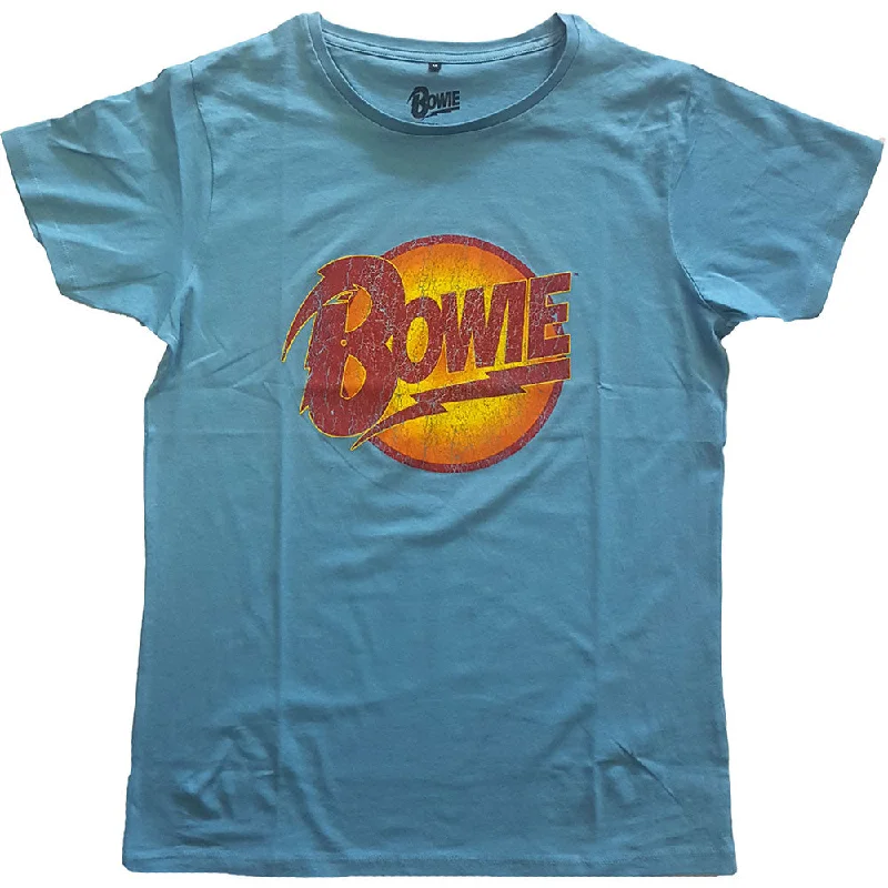 David Bowie | Official T-Shirt | Vintage Diamond Dogs Blue Sequined Glittery Shiny