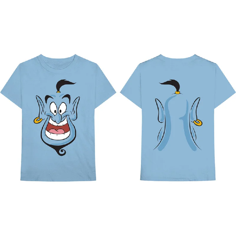 Disney | Official Band T-Shirt | Aladdin Genie (Back Print) Chenille Blend Fleece Blend Nylon Blend