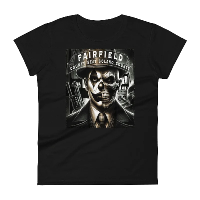 Deadpan Couture Women's "Fairfield 707" Skull Tee Hooded Caped Shawl Collar