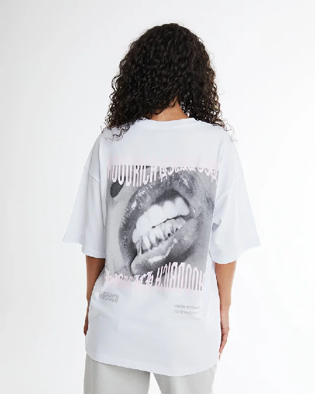 Flex Oversized T-Shirt - White/Grey/Pink Casual Formal Business