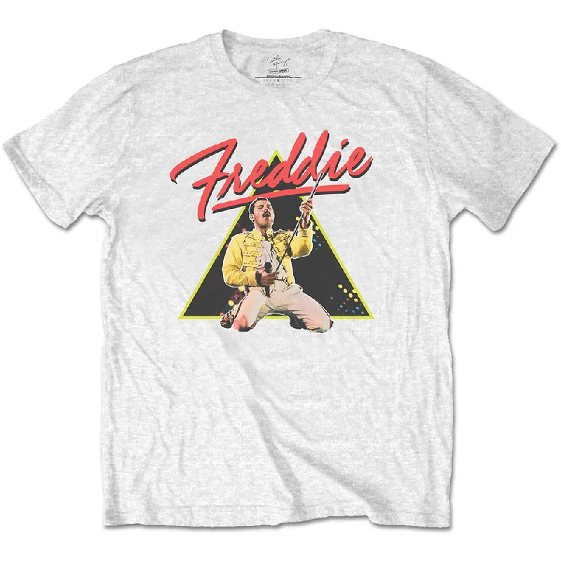 Freddie Mercury | Official Band T-Shirt | Triangle Solid Print Embellished