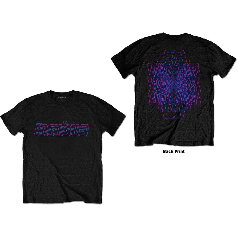 Incubus | Official Band T-Shirt | Trippy Neon (Back Print) Chenille Blend Fleece Blend Nylon Blend