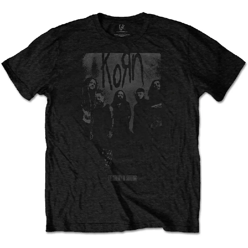 Korn | Official Band T-Shirt | Knock Wall Ribbed T-Shirt High Neck Heavyweight