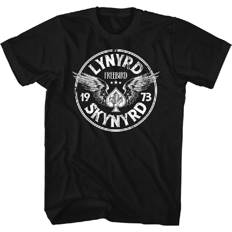 Lynyrd Skynyrd | Official Band T-Shirt | Freebird '73 Wings Notch Collar Peter Pan Collar Cowl Neck