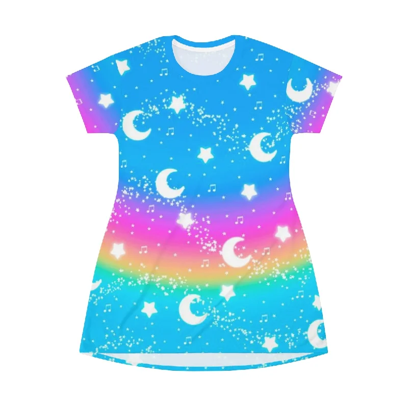 Magical Fairy Time (Rainbow Sunny Day) All Over Print T-Shirt Mini Dress Zippered Buttoned Snapped Magical Fairy Time (Rainbow Sunny Day) All Over Print T-Shirt Mini Dress Zippered Buttoned Snapped