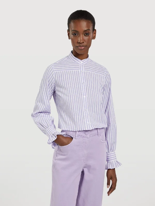 Mao Collar Shirt Soft Cotton Short Shirt