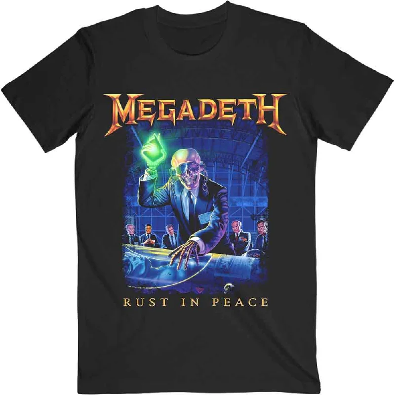 Megadeth | Official Band T-shirt | Rust In Peace Tracklist (Back Print) Chenille Fabric Brocade Fabric Lace Fabric