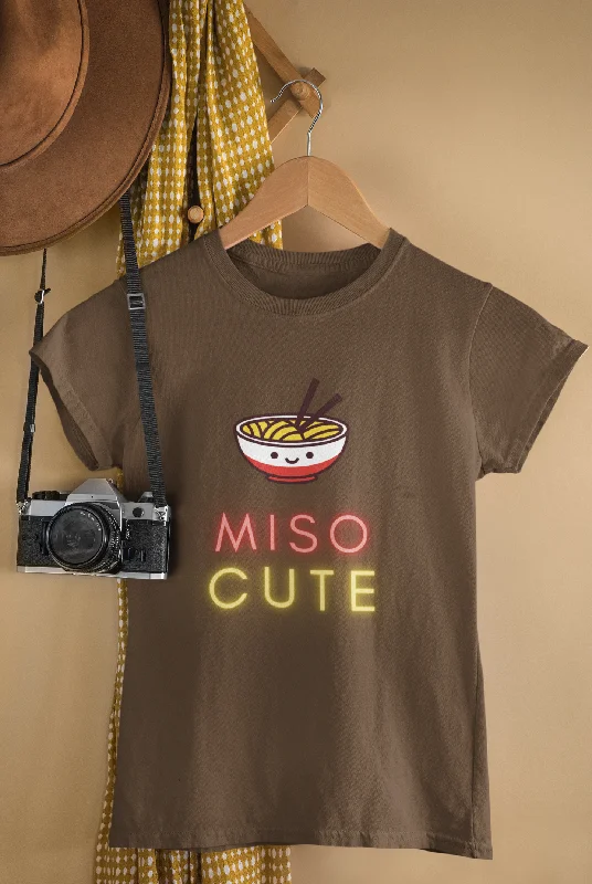 Miso Cute T-shirt - | Unisex Jersey Short Sleeve Tee Mesh Blend Leather Blend Suede Blend