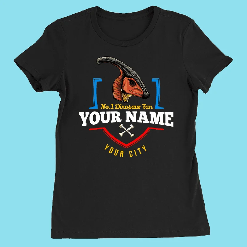 N.1 Hadrosaur Fan Custom Women T-Shirt Mesh Blend Leather Blend Suede Blend