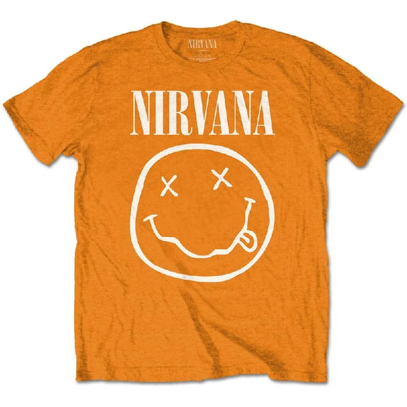 Nirvana Kids T-Shirt: Yellow Happy Face Hooded Caped Shawl Collar