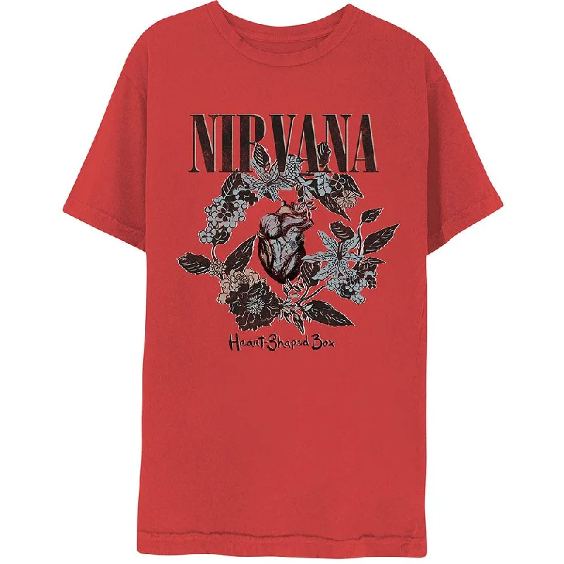 Nirvana T-Shirt: Heart-Shaped Box Ribbed T-Shirt High Neck Heavyweight