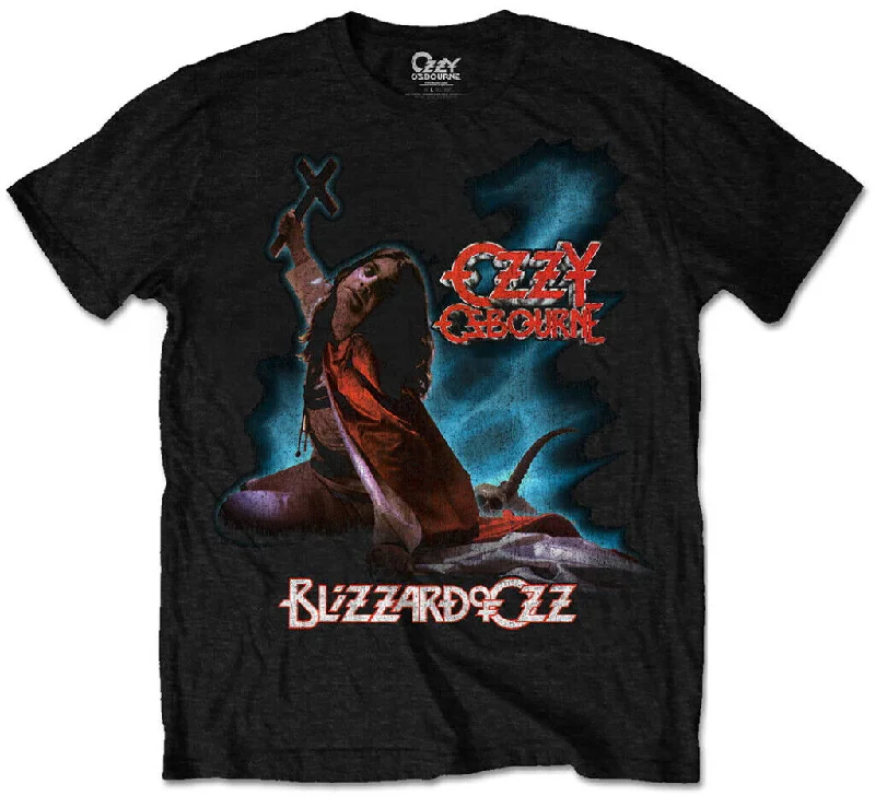 Ozzy Osbourne | Official Band T-shirt | Blizzard of Ozz Tracklist (Back Print) Chenille Brocade Lace