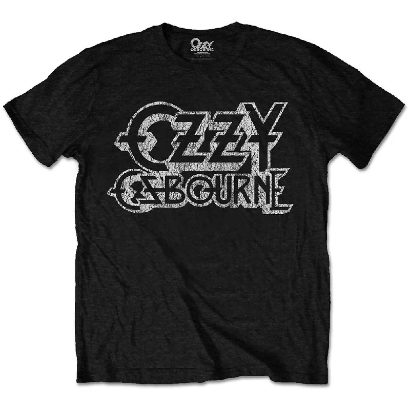 Ozzy Osbourne | Official Band T-shirt | Vintage Logo Welt Pockets Slit Pockets Flap Pockets