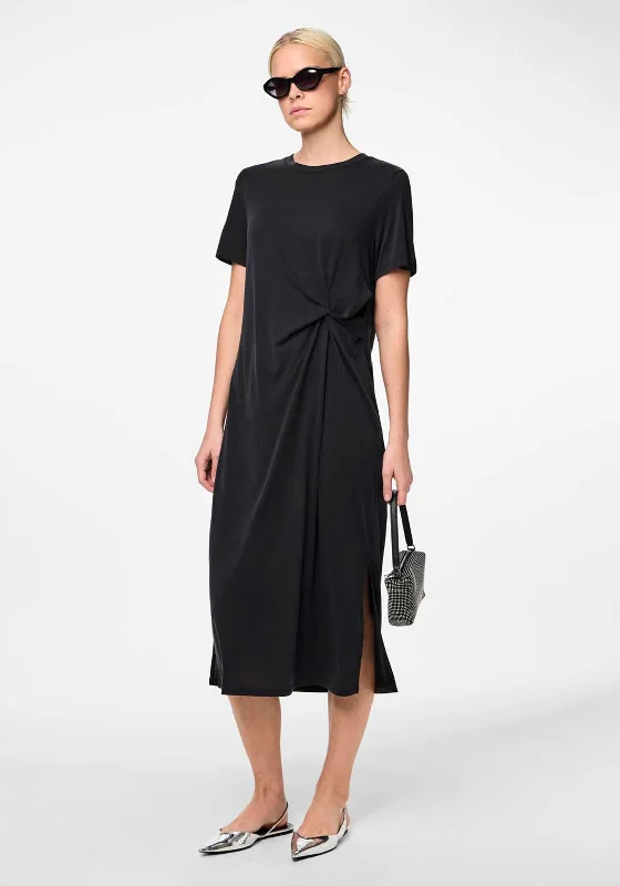 Pieces Anora Knot Detail T-Shirt Dress, Black Lace Blend Ribbed Blend Corduroy Blend Pieces Anora Knot Detail T-Shirt Dress, Black Lace Blend Ribbed Blend Corduroy Blend