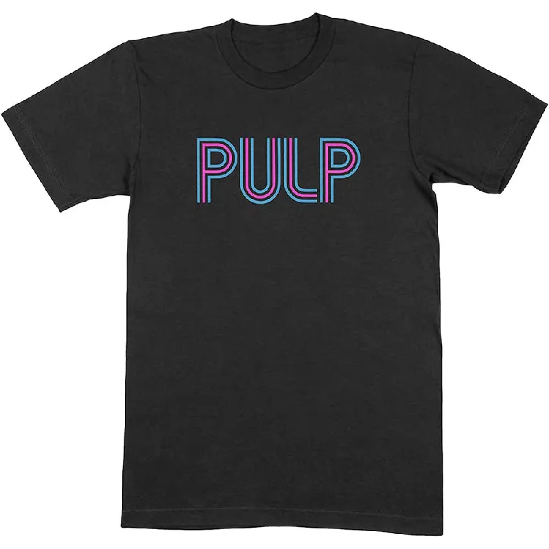 Pulp | Official Band T-Shirt | Intro Logo Sequined Glittery Shiny